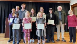 Winners with David Nelson, Walter Hesford, and Joann Muneta